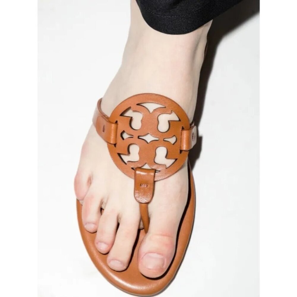 Tory Burch Miller Soft Calf Leather Sandals in Light Sand US 8.5